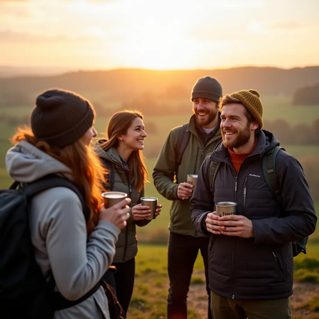 Vue d'un sachet de thé avec des éléments botaniques en arrière-plan